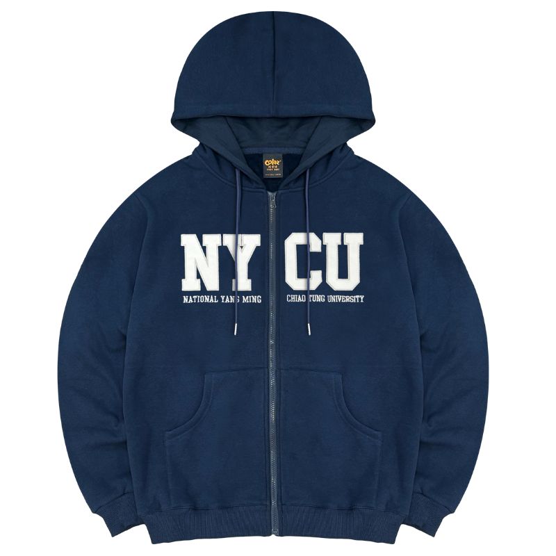 【Colaz酷樂網】NYCU連帽拉鍊立體貼布繡外套_深藍／Zipped Essentials Embroidered Hoodie _Navy