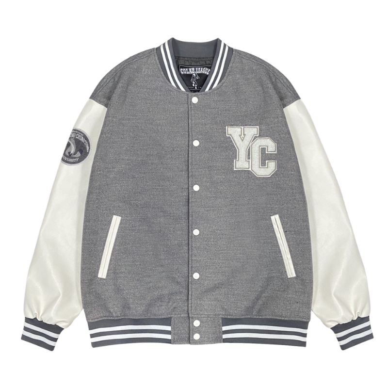 【Colaz酷樂網】NYCU美式經典棒球外套_內斂灰／Varsity Jacket (Grey)