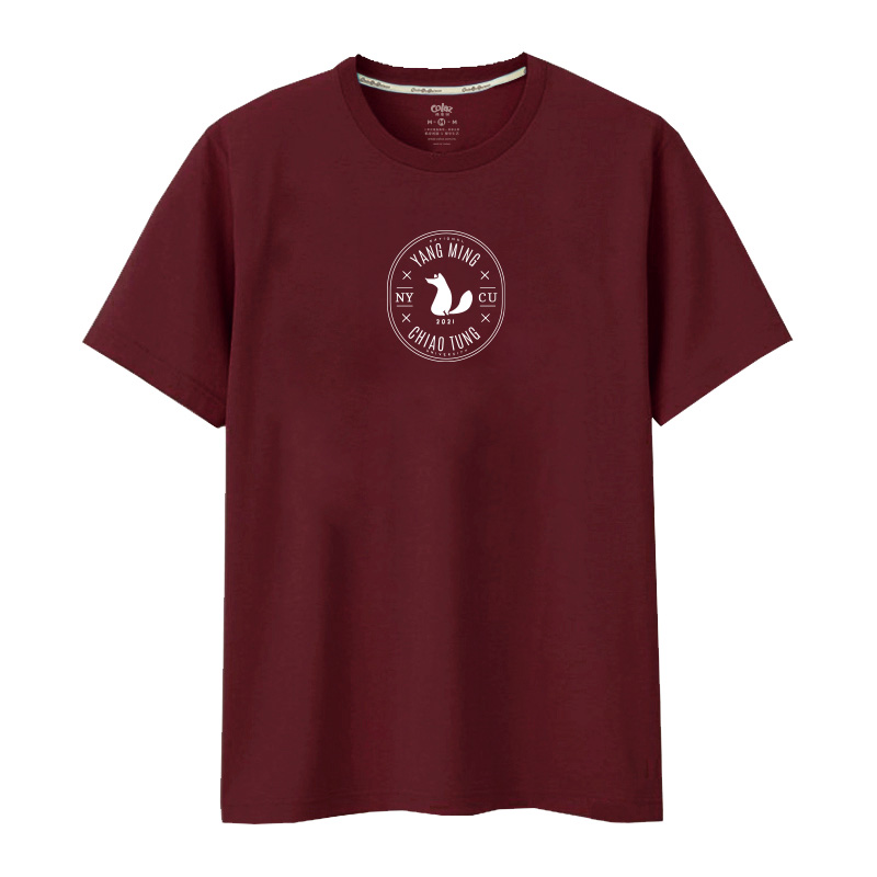 【Colaz酷樂網】NYCU狐狸小圓餅純棉短T_小豆紅／Graphic T-Shirt _Burgundy