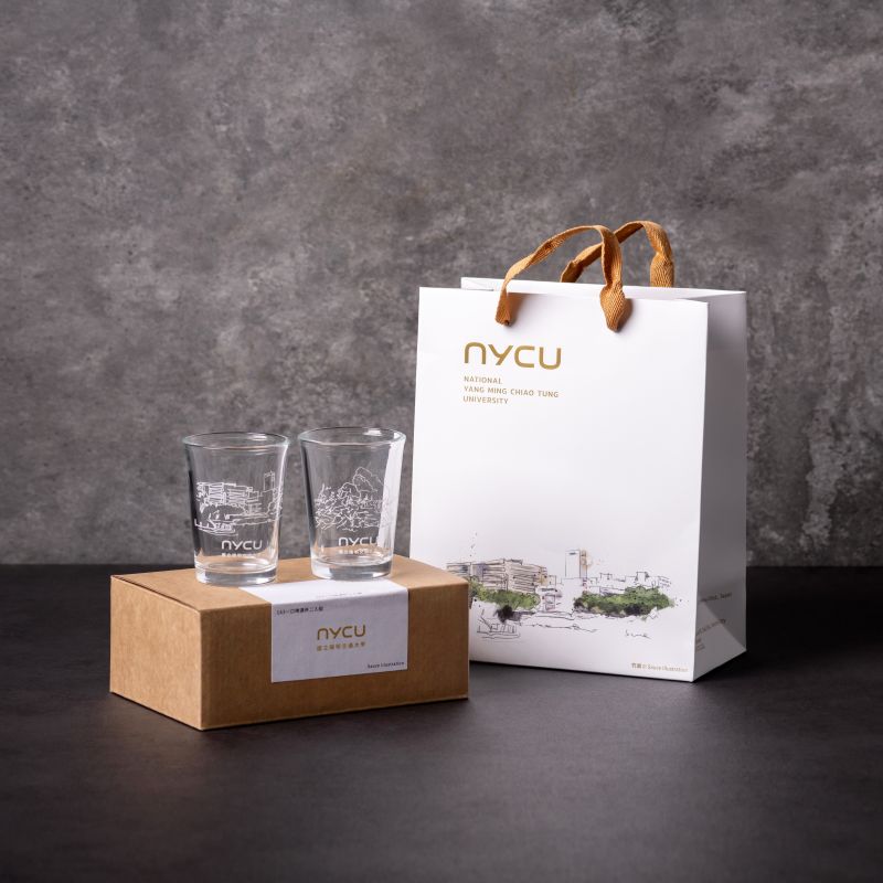 【麗文校園書局】NYCU雙校景啤酒對杯_Twin Campus Beer Glass Set