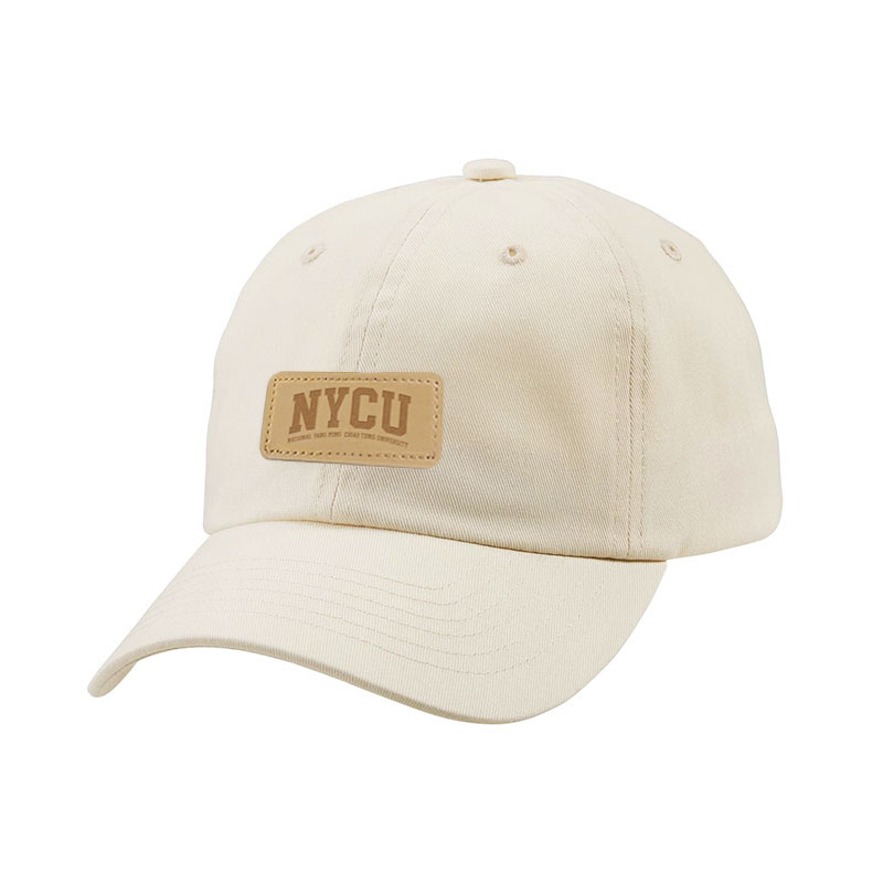 【Colaz酷樂網】NYCU皮革標老帽_象牙白／Logo Cap _White
