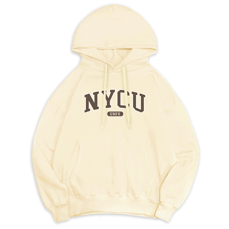 【Colaz酷樂網】NYCU冬日輕甜系落肩帽_經典款_奶霜白／Oversized Embroidered Hoodie (White)