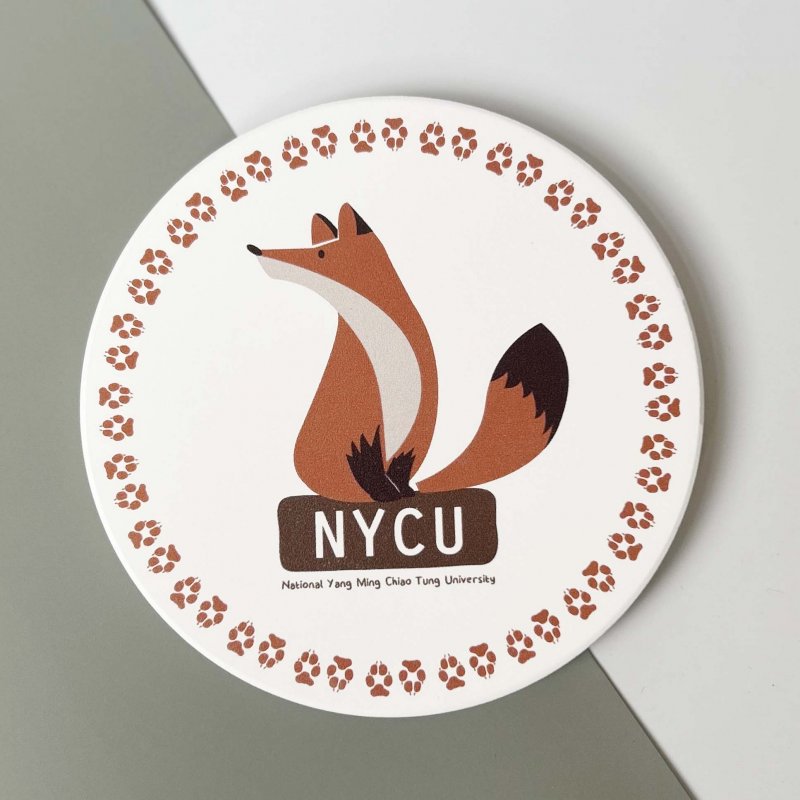 【Colaz酷樂網】NYCU竹狐圓形陶瓷吸水杯墊／Fox Water Absorbent Ceramic Coaster _Circle
