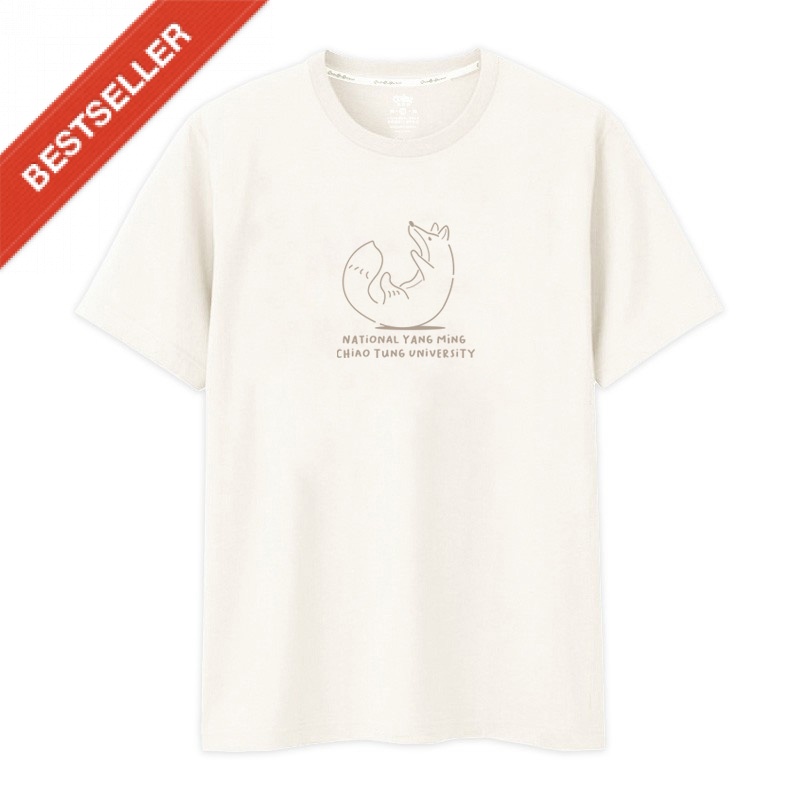 【Colaz酷樂網】NYCU捲捲狐狸純棉短T_杏樹白／Graphic T-Shirt _Beige