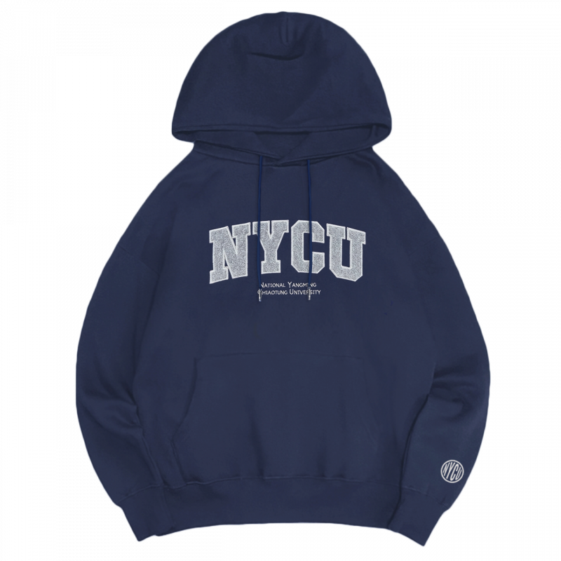 【Colaz酷樂網】NYCU立體毛巾繡落肩帽T_經典藍／Oversized Essentials Embroidered Hoodie _Navy