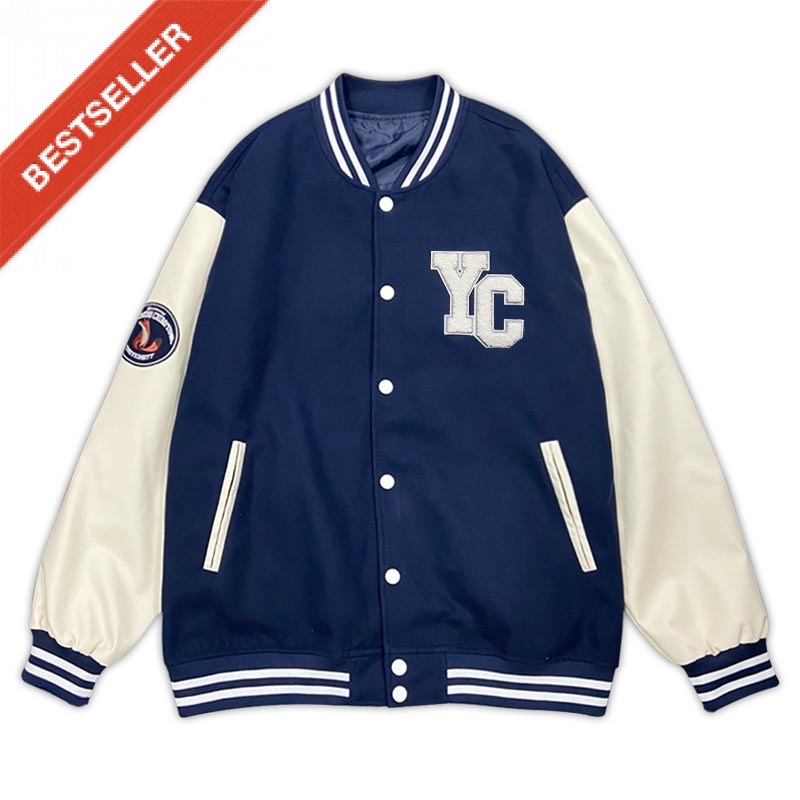 【Colaz酷樂網】NYCU美式經典棒球外套_靜謐藍／Varsity Jacket (Navy)