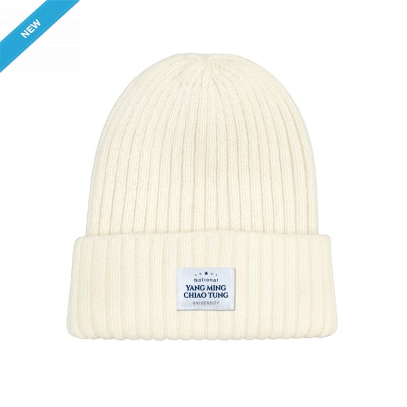 【Colaz酷樂網】NYCU經典織標QQ毛帽_深灰／Knit Beanie (White)