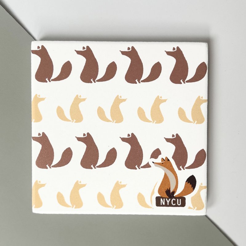 【Colaz酷樂網】NYCU竹狐方形陶瓷吸水杯墊／Fox Water Absorbent Ceramic Coaster _Square